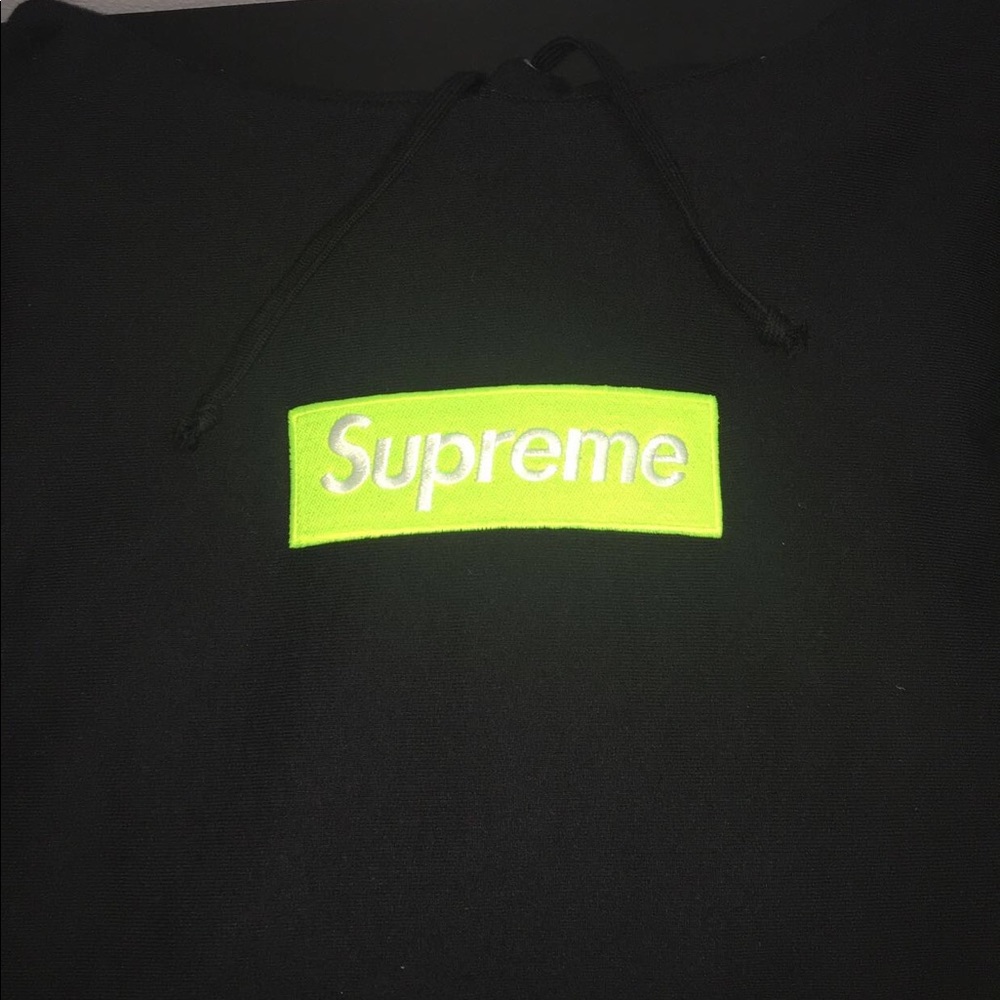 COPY - Supreme Boxlogo Hoodie Size Large green on black